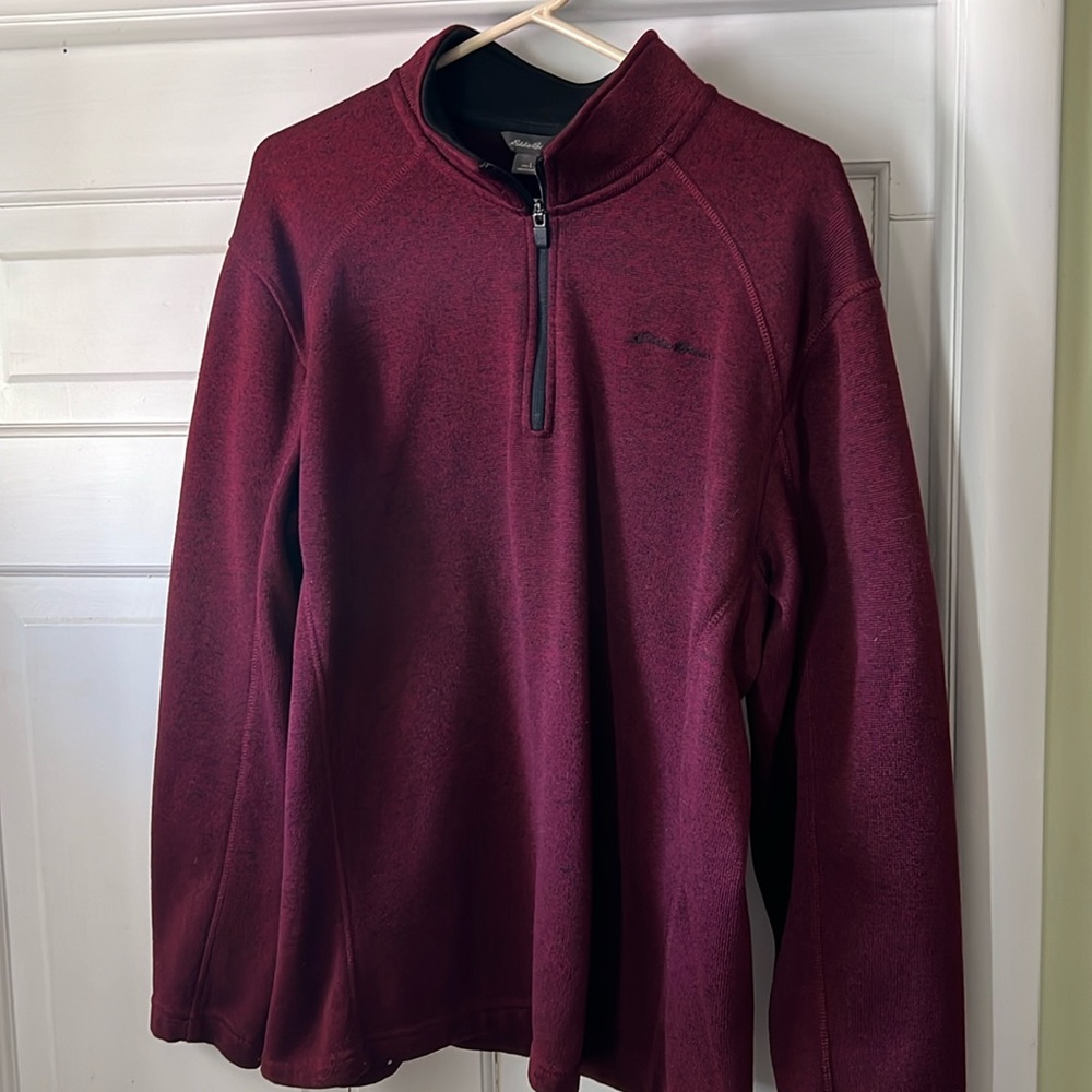 Eddie Bauer 1/4 zip men’s large maroon